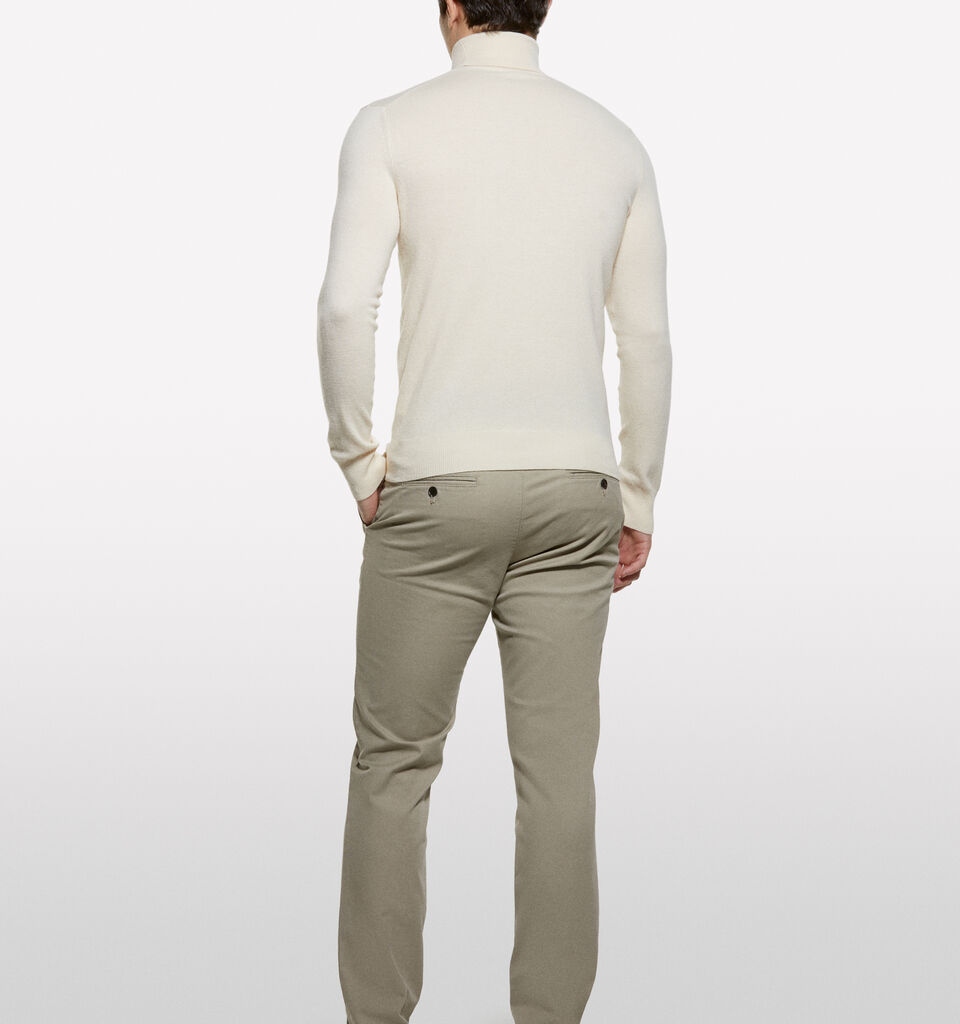 Beige regular fit sweater with high neck - men's high neck sweaters - Vanilla | Sisley image number 2